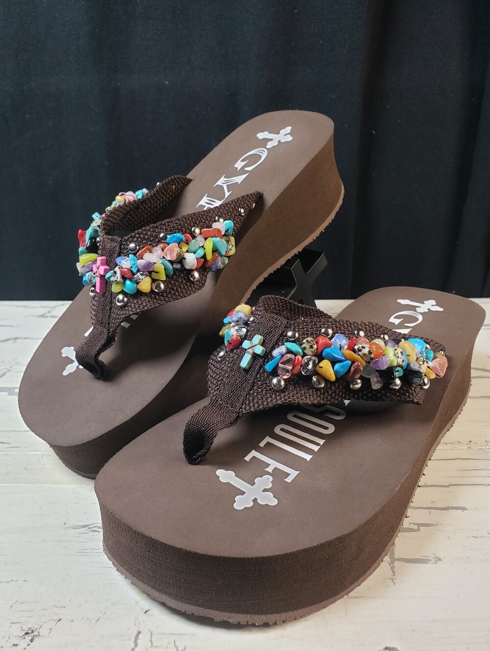Gypsy Soule Custom Platform Sandals/ Flip-Flops in Women's size 9